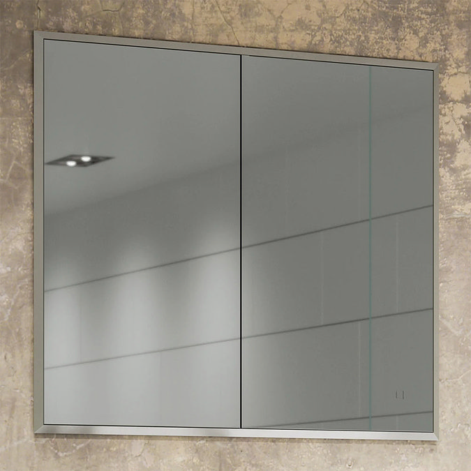 HIB Essence 80 Recessed Aluminium Mirror Cabinet - 51200 Large Image