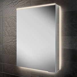 HIB Ether 50 LED Illuminated Aluminium Mirror Cabinet - 50500 Medium Image