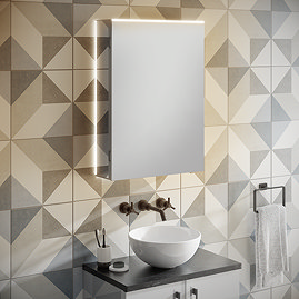 HIB Ether 50 LED Illuminated Aluminium Mirror Cabinet