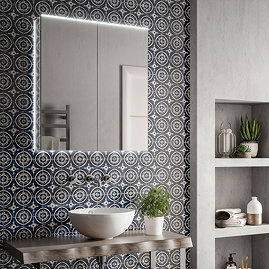 HIB Ether 60 LED Illuminated Aluminium Mirror Cabinet