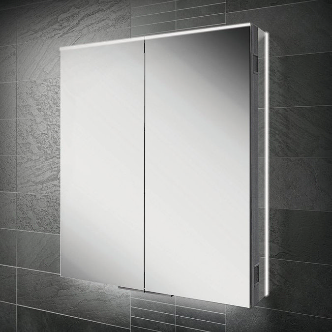 HIB Ether 60 LED Illuminated Aluminium Mirror Cabinet - 50600 Large Image