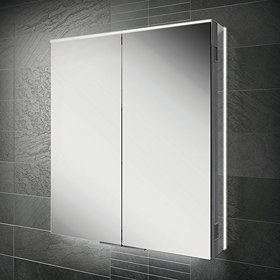 HIB Ether 60 LED Illuminated Aluminium Mirror Cabinet - 50600 Large Image