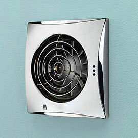 HIB Hush Wall Mounted Bathroom Fan with Timer - Chrome - 33100 Medium Image