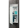HIB Minnesota Corner LED Gloss White Mirror Cabinet - 9102100  Profile Large Image