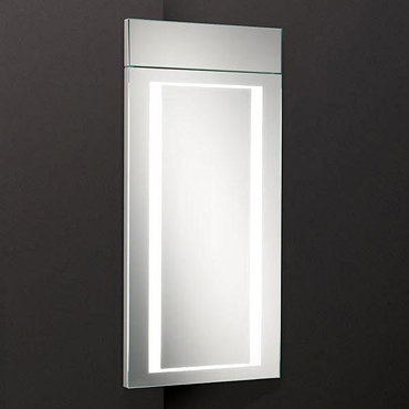 HIB Minnesota Corner LED Gloss White Mirror Cabinet - 9102100  Profile Large Image