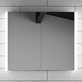 HIB Paragon 80 LED Illuminated Aluminium Mirror Cabinet - 52000 Large Image