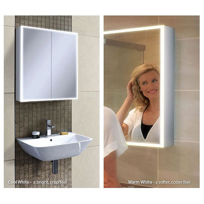 HIB Qubic 50 LED Aluminium Mirror Cabinet - 46400  Profile Large Image