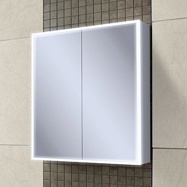 HIB Qubic 60 LED Aluminium Mirror Cabinet - 46500  Profile Large Image