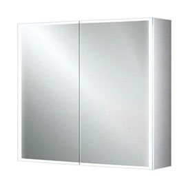 HIB Qubic 80 LED Aluminium Mirror Cabinet - 46600 Medium Image