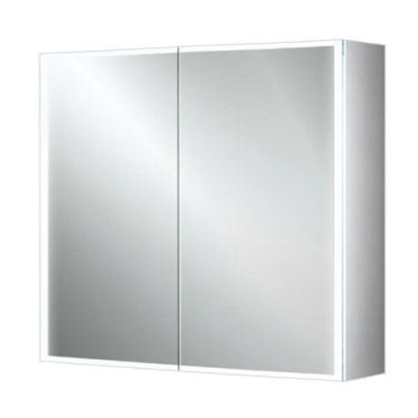 HIB Qubic 80 LED Aluminium Mirror Cabinet - 46600 Large Image