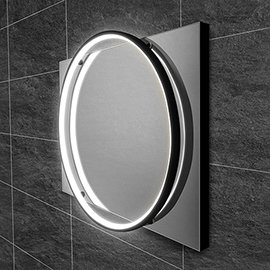 HIB Solas 50 LED Illuminated Mirror (Matt Black Frame) - 79520500 Medium Image