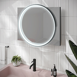 HIB Solas 60 LED Illuminated Mirror (Matt Black Frame) - 79520600 Medium Image