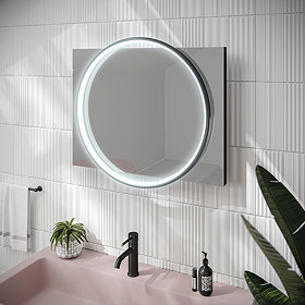 HIB Solas 60 LED Illuminated Mirror (Matt Black Frame) - 79520600 Large Image