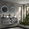 HIB Solstice Matt Black 60 Round LED Illuminated Mirror