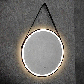 HIB Solstice Matt Black 60 Round LED Illuminated Mirror - 79520700