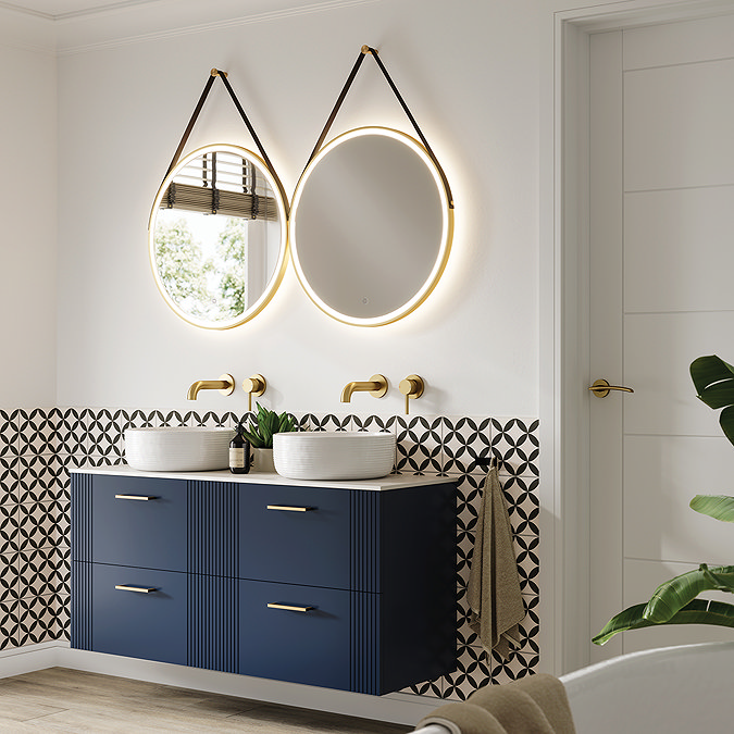 hib. Solstice Brushed Brass 60 Round LED Illuminated Mirror