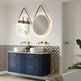 HIB Solstice Brushed Brass 60 Round LED Illuminated Mirror