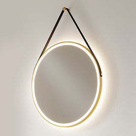 hib. Solstice Brushed Brass 60 Round LED Illuminated Mirror