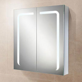 HIB Stratus 60 LED Demisting Aluminium Mirror Cabinet - 46900 Medium Image
