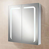 HIB Stratus 60 LED Demisting Aluminium Mirror Cabinet - 46900 Large Image