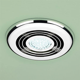 HIB Turbo Chrome Bathroom Inline Fan with LED Lights - Cool White - 32300 Large Image