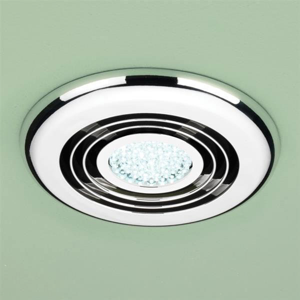 HIB Turbo Chrome Bathroom Inline Fan with LED Lights - Cool White - 32300 Large Image