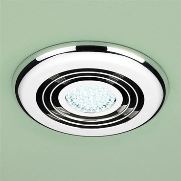 HIB Turbo Chrome Bathroom Inline Fan with LED Lights - Cool White - 32300  Profile Large Image