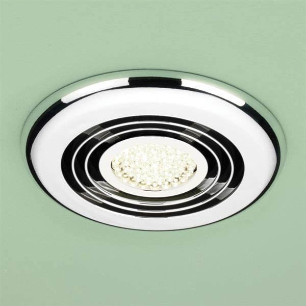 HIB Turbo Chrome Bathroom Inline Fan with LED Lights - Warm White - 33900 Large Image