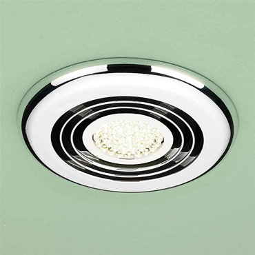 HIB Turbo Chrome Bathroom Inline Fan with LED Lights - Warm White - 33900  Profile Large Image