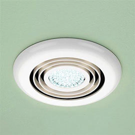 HIB Turbo White Bathroom Inline Fan with LED Lights - Cool White - 32200 Medium Image