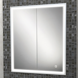 HIB Vanquish 60 Recessed LED Aluminium Mirror Cabinet - 47700 Large Image