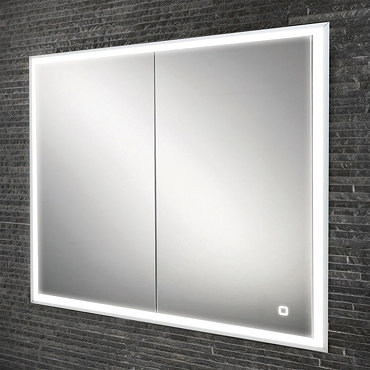 HIB Vanquish 80 Recessed LED Aluminium Mirror Cabinet - 47800  Profile Large Image