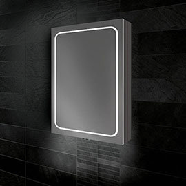 HIB Vapor 50 LED Illuminated Aluminium Mirror Cabinet - 51400 Medium Image