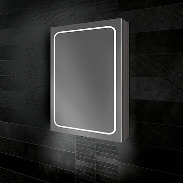 HIB Vapor 50 LED Illuminated Aluminium Mirror Cabinet - 51400  Profile Large Image