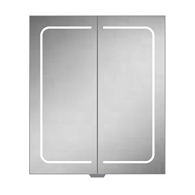 HIB Vapor 60 LED Illuminated Aluminium Mirror Cabinet - 51500 Large Image