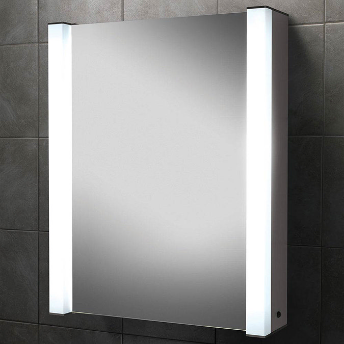 HIB Velocity Fluorescent Aluminium Mirror Cabinet - 43100 Large Image