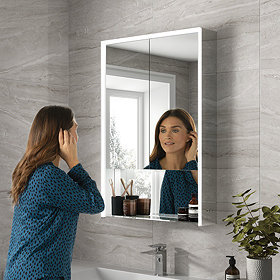 HIB Verve 60 LED Illuminated Mirror Cabinet - 52800 Large Image