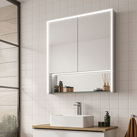 HIB Verve 80 LED Illuminated Mirror Cabinet - 52900 Large Image