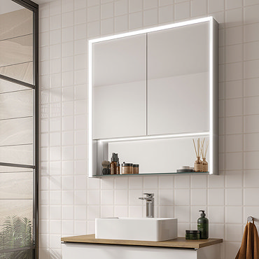 HIB Verve 80 LED Illuminated Mirror Cabinet - 52900  Profile Large Image