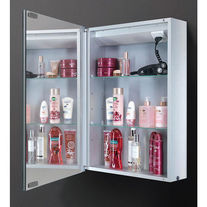 HIB Vogue LED Demisting Aluminium Mirror Cabinet - 42900 Profile Large Image
