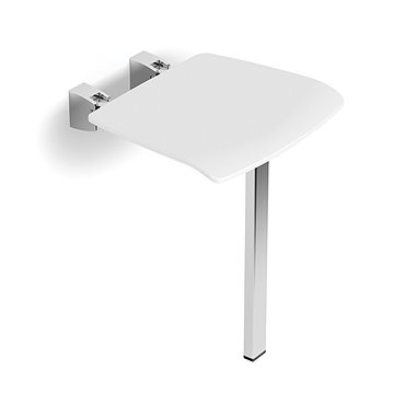 HiB White Shower Seat with Support Leg - ACSSWHI02  Profile Large Image