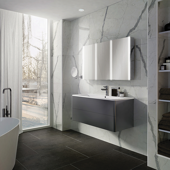 HIB Xenon 120 LED Mirror Cabinet