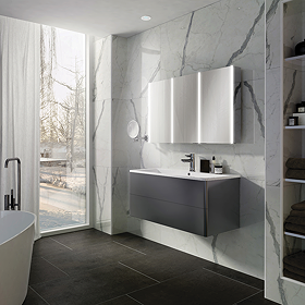 HIB Xenon 120 LED Mirror Cabinet