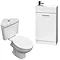 High Gloss White Compact Vanity Unit Cloakroom Suite Large Image