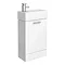 Cubix High Gloss White Vanity Unit inc Ceramic Basin W480 x D230mm - VTY058 Large Image