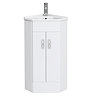 Alaska Corner Cabinet Vanity Unit (High Gloss White)  Feature Large Image