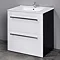 Nova 600 x 400mm White & Ebony Brown Floor Standing Basin Unit - VTFEB600 Feature Large Image