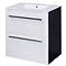 Nova 600 x 400mm White & Ebony Brown Floor Standing Basin Unit - VTFEB600 Large Image