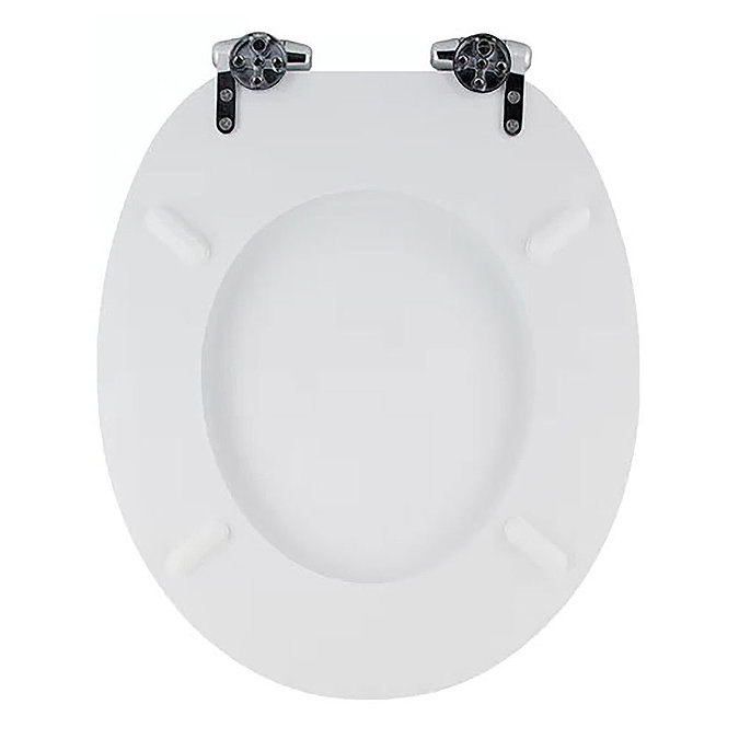 High Gloss White MDF Soft Close Bottom Fixing Toilet Seat  Feature Large Image