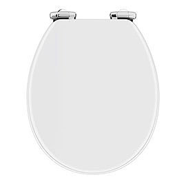 High Gloss White MDF Soft Close Bottom Fixing Toilet Seat Medium Image